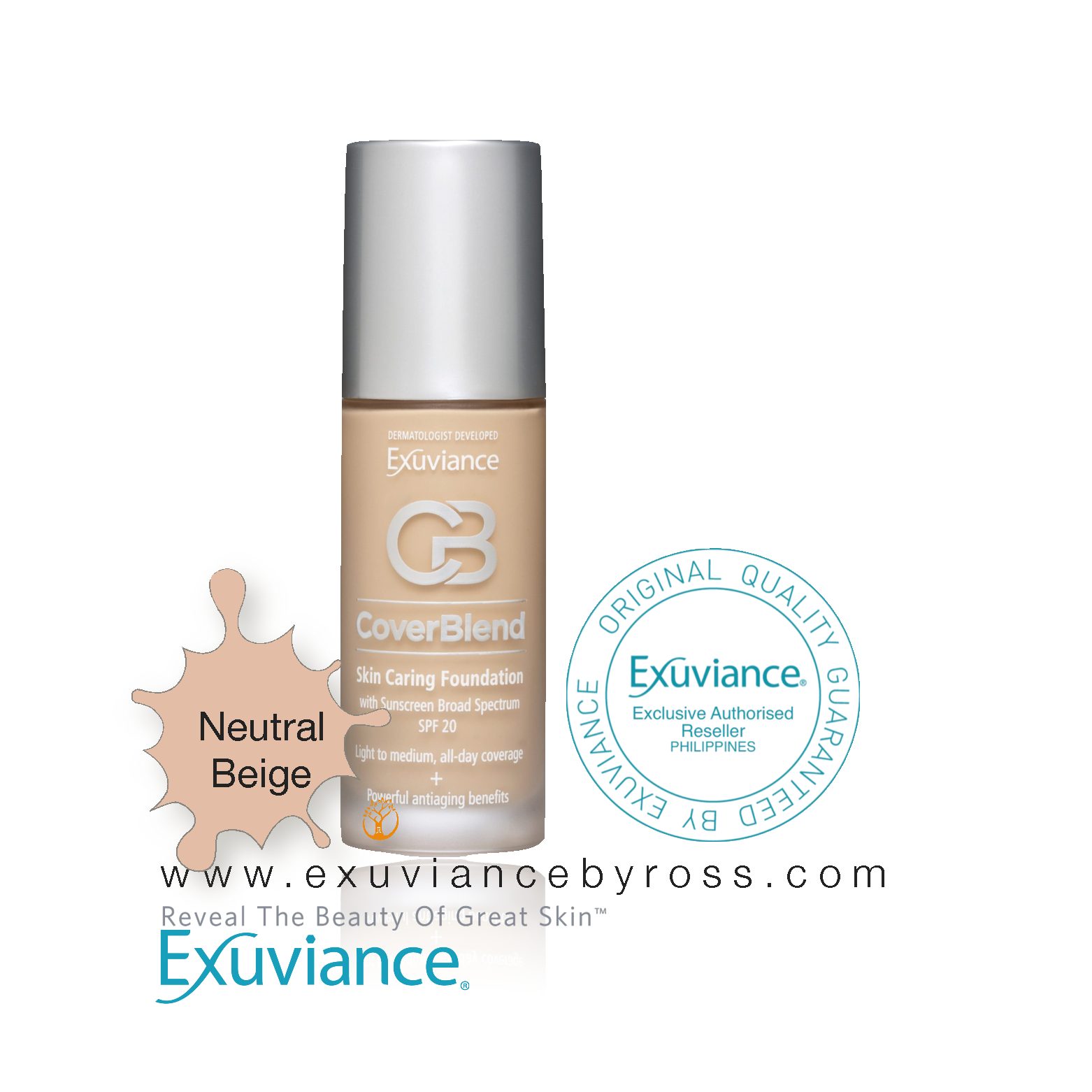 Exuviance CoverBlend Skin Caring Foundation SPF 20 30mL – Neutral Beige -  APRICUS WELLNESS
