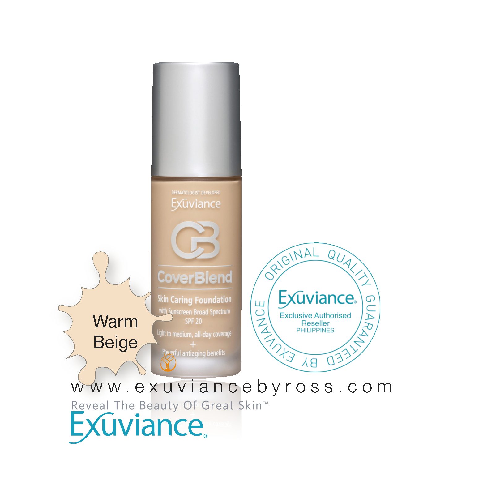 Exuviance CoverBlend Skin Caring Foundation SPF 20 30mL – Warm